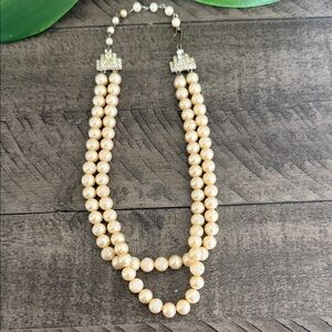 Vintage Elegant Double Strand Pearl Necklace